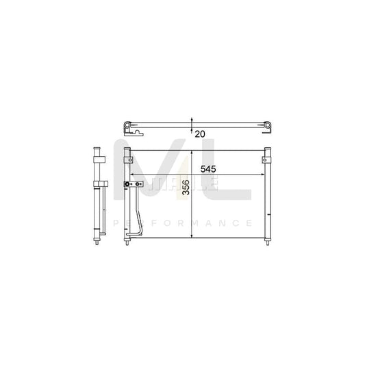MAHLE ORIGINAL AC 257 000S Air conditioning condenser for MAZDA 626 without dryer, for vehicles with automatic climate control | ML Performance Car Parts
