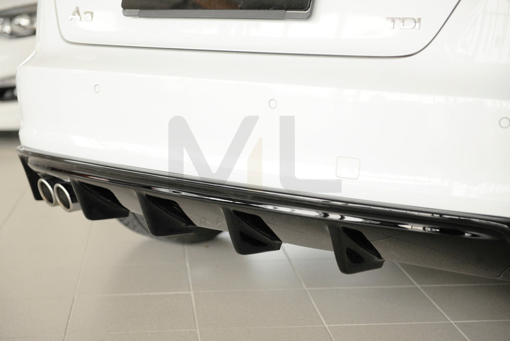 Rieger 00088100 Audi 8V A3 Rear Diffuser 6 | ML Performance UK Car Parts
