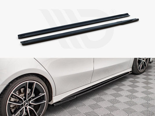 Maxton Design ME-A-177-AMGLINE-SD1T Side Skirts Diffusers V.2 Mercedes A35 Amg / Amg-line W177 | ML Performance UK Car Parts