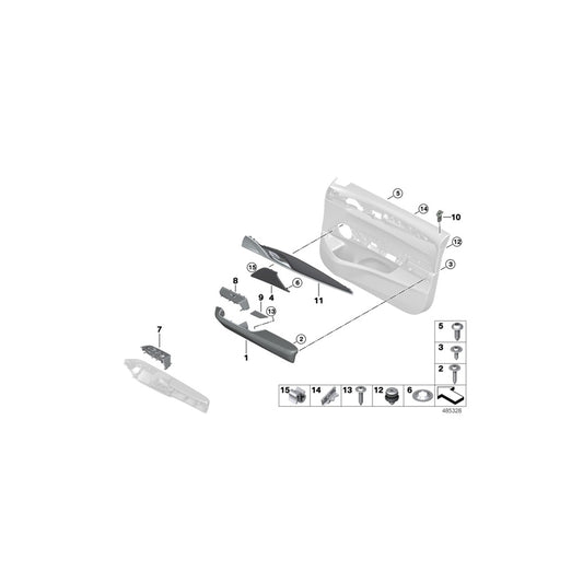 Genuine BMW 51418073823 G32 Armrest, Front Left SCHWARZ/BLAU (Inc. 620d, 630i & 630d) | ML Performance UK