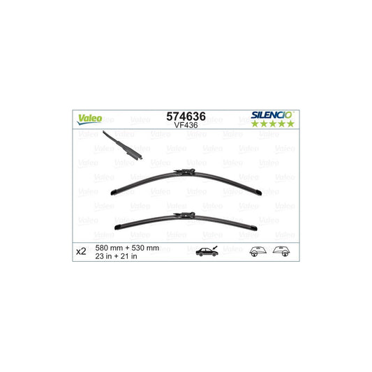 Valeo Silencio Flat Blade Set, Silencio X.Trm 574636 Wiper Blade For Smart Fortwo | ML Performance UK Car Parts