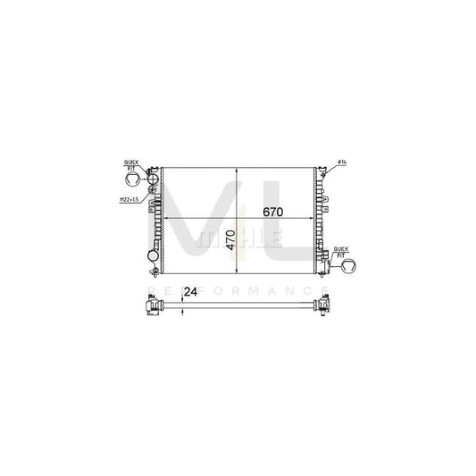 MAHLE ORIGINAL CR 587 001S Engine radiator Mechanically jointed cooling fins, Manual Transmission | ML Performance Car Parts