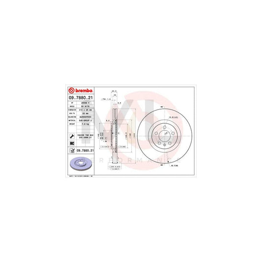 BREMBO COATED DISC LINE 09.9257.41 Brake Disc Internally Vented, Slotted / Perforated, Coated, High-carbon, with bolts/screws | ML Performance Car Parts