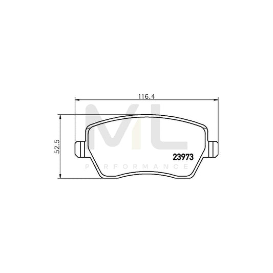 Hella 8DB 355 010-851 Brake Pad Set Not Prepared For Wear Indicator, With Brake Caliper Screws | ML Performance Car Parts