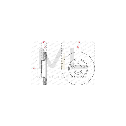 FERODO DDF2664C Brake Disc Vented, Coated | ML Performance Car Parts