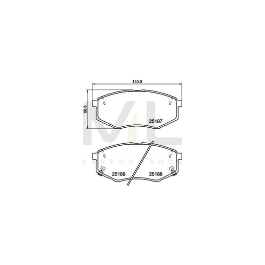 Hella 8DB 355 019-791 Brake Pad Set With Acoustic Wear Warning, With Accessories | ML Performance Car Parts