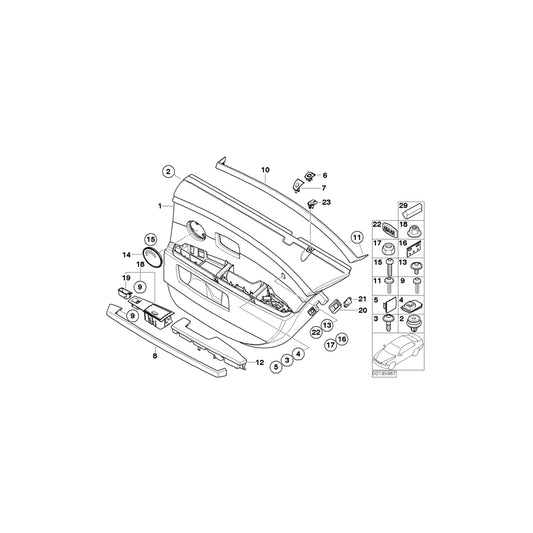 Genuine BMW 51427149980 E66 Door Fibre-Optic Decor Strip, Rear Right TITAN87 (Inc. 740Li, 730Ld & 730Li) | ML Performance UK