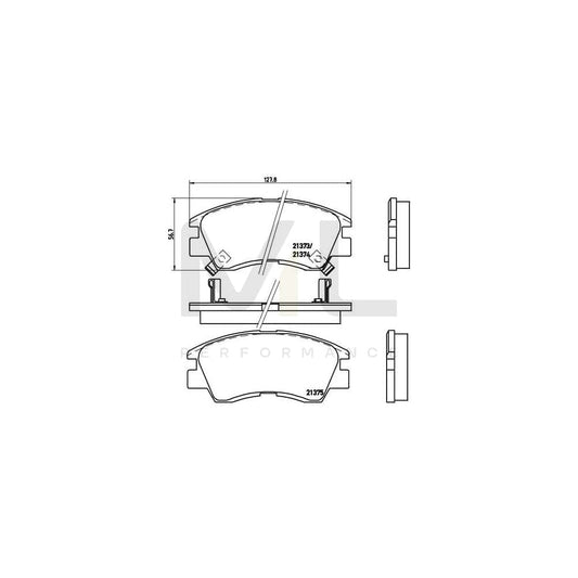 Brembo P 54 008 Brake Pad Set With Acoustic Wear Warning | ML Performance Car Parts