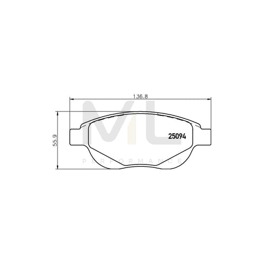 Brembo P 61 137 Brake Pad Set Excl. Wear Warning Contact, With Anti-Squeak Plate | ML Performance Car Parts