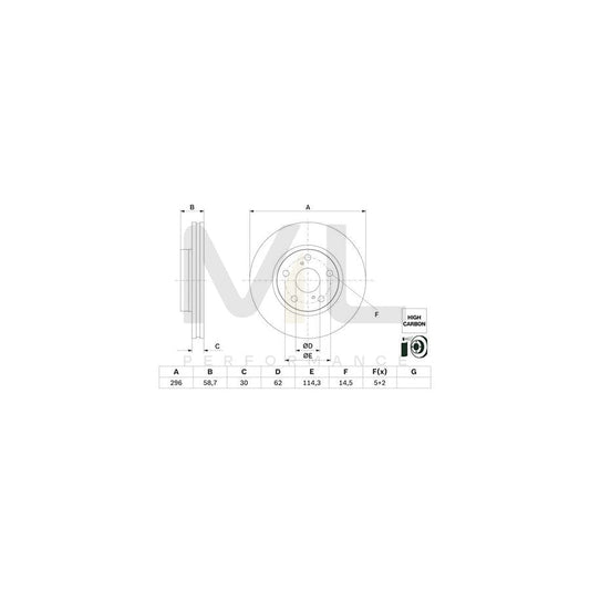 BOSCH 0 986 479 G67 Brake Disc for TOYOTA Hilux VIII Pickup Vented, Coated, High-carbon | ML Performance Car Parts