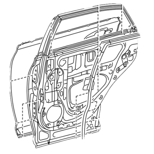Genuine Lexus 67004-48130 RX Phase 3 N/S Rear Door Shell