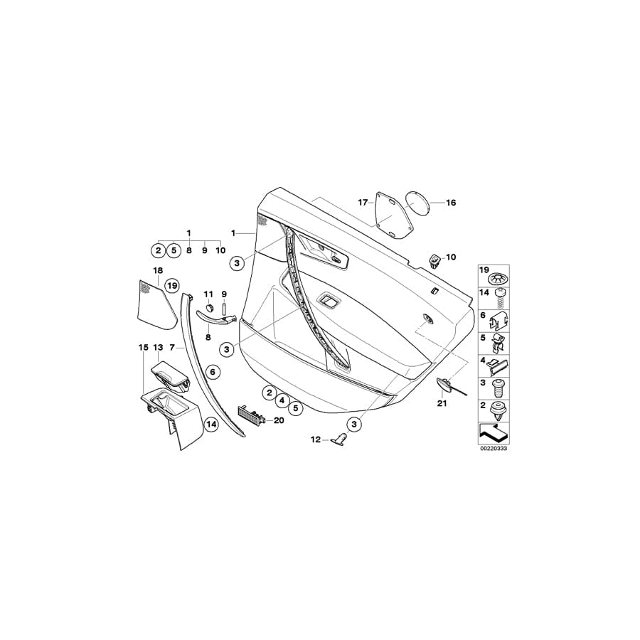 Genuine BMW 51423454563 E83 Door Lining Leather Rear Left BEIGE/SCHWARZ (Inc. X3 1.8d, X3 3.0si & X3 2.0i) | ML Performance UK