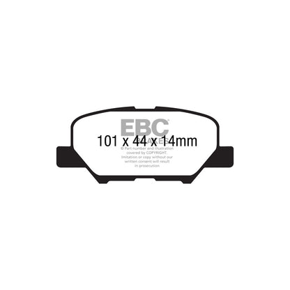 EBC DP42171R Citroen Mazda Mitsubishi Peugeot Yellowstuff Rear Brake Pads - Akebono Caliper 2 | ML Performance UK Car Parts