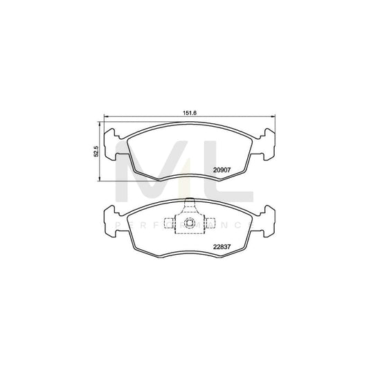 Brembo P 23 192 Brake Pad Set For Fiat Strada Pickup (278) Excl. Wear Warning Contact, With Piston Clip | ML Performance Car Parts