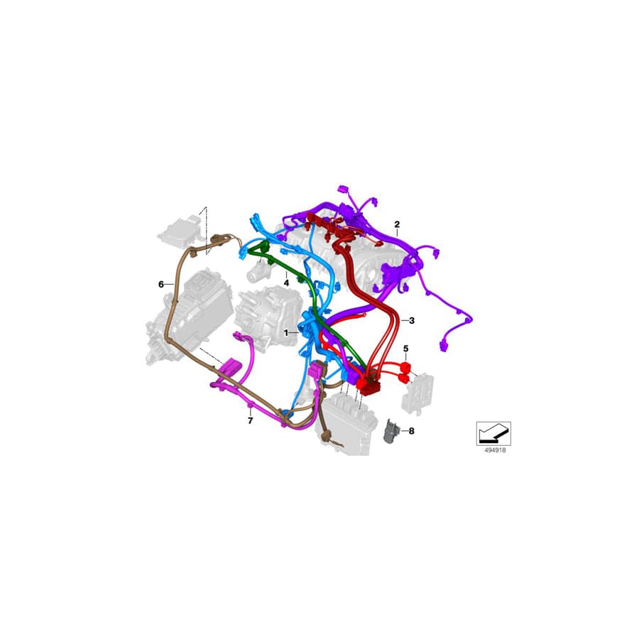 Genuine BMW 12518644489 I15 Wiring Harness, Eng. Sensoric Module 2 (Inc. i8) | ML Performance UK Car Parts