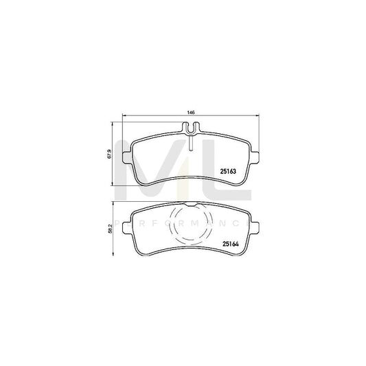 Brembo P 50 125 Brake Pad Set Prepared For Wear Indicator, With Brake Caliper Screws | ML Performance Car Parts
