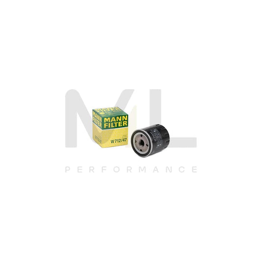 MANN-FILTER W 712/47 Oil Filter Spin-on Filter, with one anti-return valve | ML Performance Car Parts