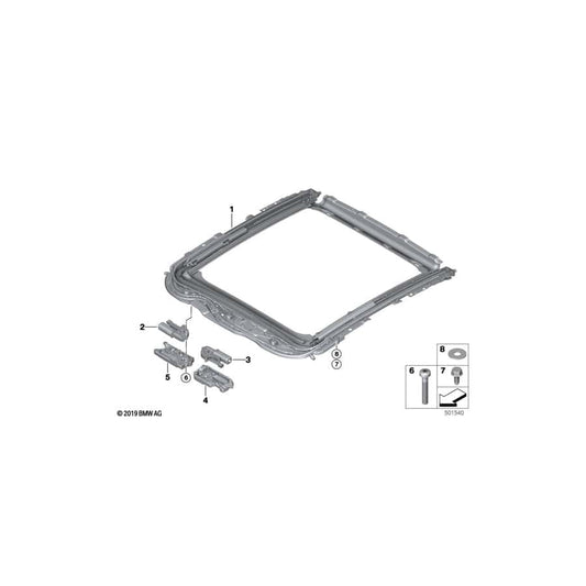 Genuine BMW 54109466553 F44 Frame Sliding-Lifting Roof (Inc. 220d, M235iX & 218i) | ML Performance UK Car Parts