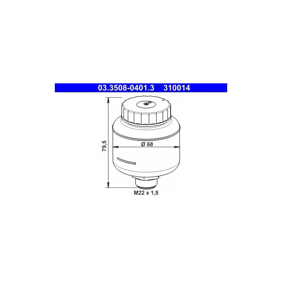 ATE 03.3508-0401.3 Expansion Tank, Brake Fluid