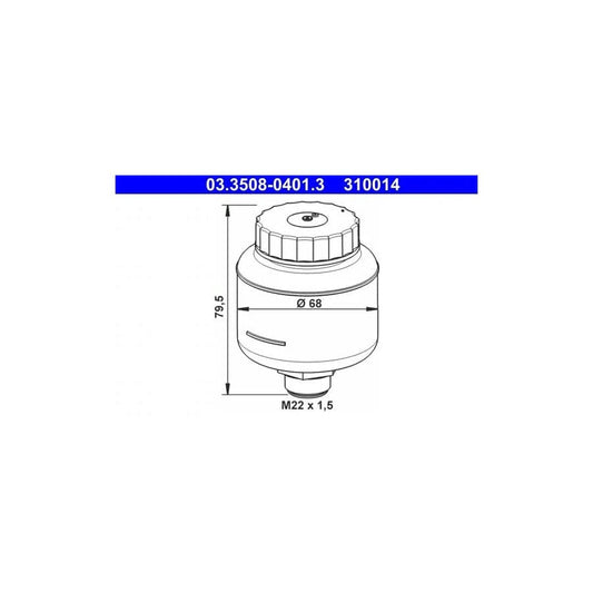 ATE 03.3508-0401.3 Expansion Tank, Brake Fluid