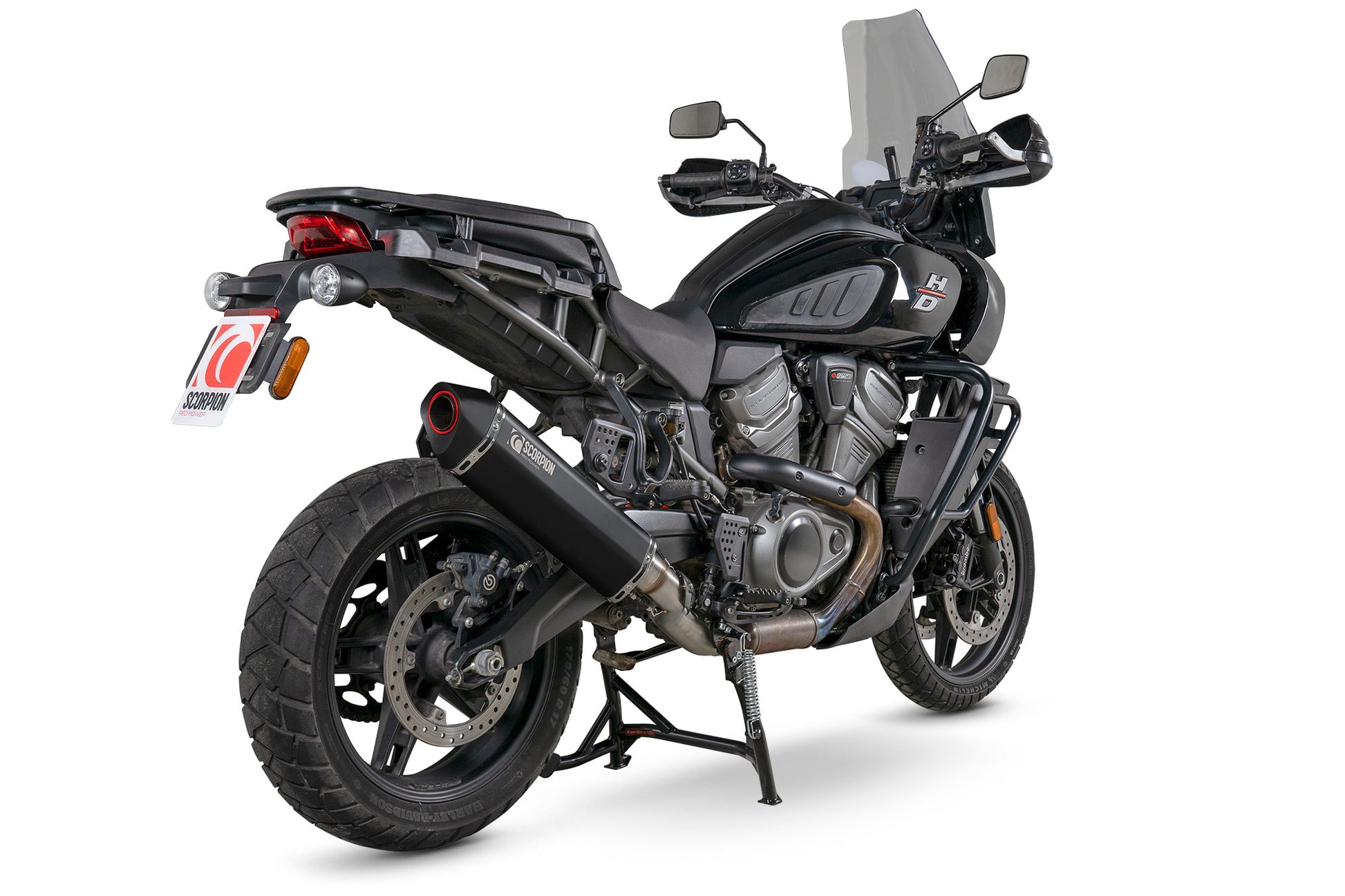 Scorpion RHD50BCER Harley Davidson Pan America 1250 Serket Parallel Slip-On - Black Ceramic Coated Sleeve | ML Performance UK UK