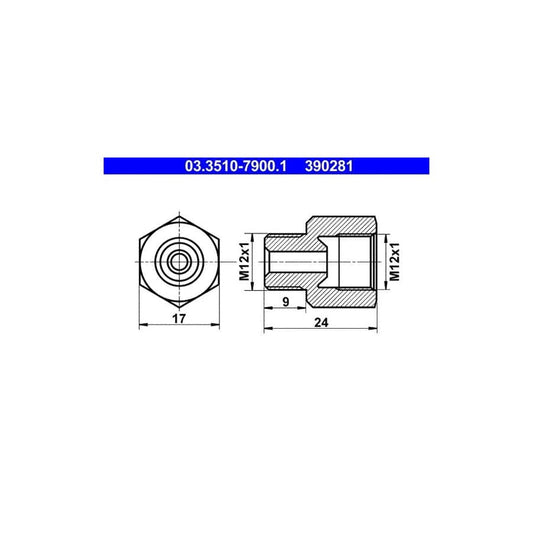 ATE 03.3510-7900.1 Adapter, Brake Lines