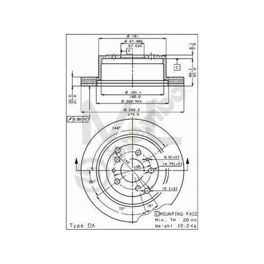 BREMBO 09.4254.10 Brake Disc Internally Vented | ML Performance Car Parts