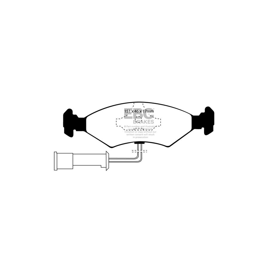 EBC PD01KF527 Ford Greenstuff Front Brake Pad & Plain Disc Kit  (Inc. Escort Mk3 & Orion) 2 | ML Performance UK Car Parts