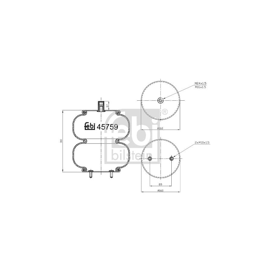Febi Bilstein 45759 Boot, Air Suspension