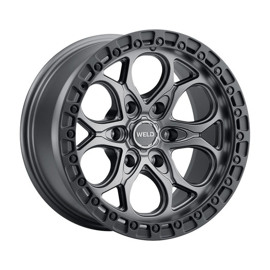 Weld W10779084450 Ledge 6 W107 Wheel 17x9 6x139.7 ET-12 BS4.5 Satin Gunmetal - Satin Black