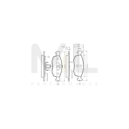 Bosch 0986Tb2541 Brake Pad Set Excl. Wear Warning Contact, With Accessories  | ML Performance Car Parts