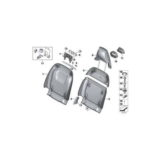 Genuine BMW 52108062305 M M Rear Section, Comfort Seat, Upper ARAGONBRAUN (Inc. X5 M & X6 M) | ML Performance UK Car Parts