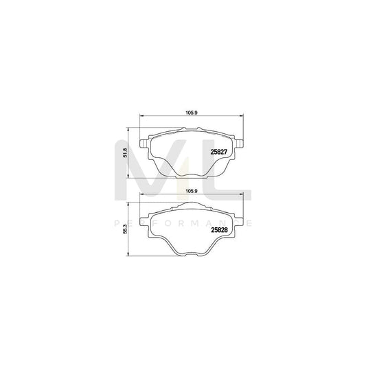 Hella 8DB 355 021-001 Brake Pad Set Not Prepared For Wear Indicator, With Brake Caliper Screws, With Accessories | ML Performance Car Parts