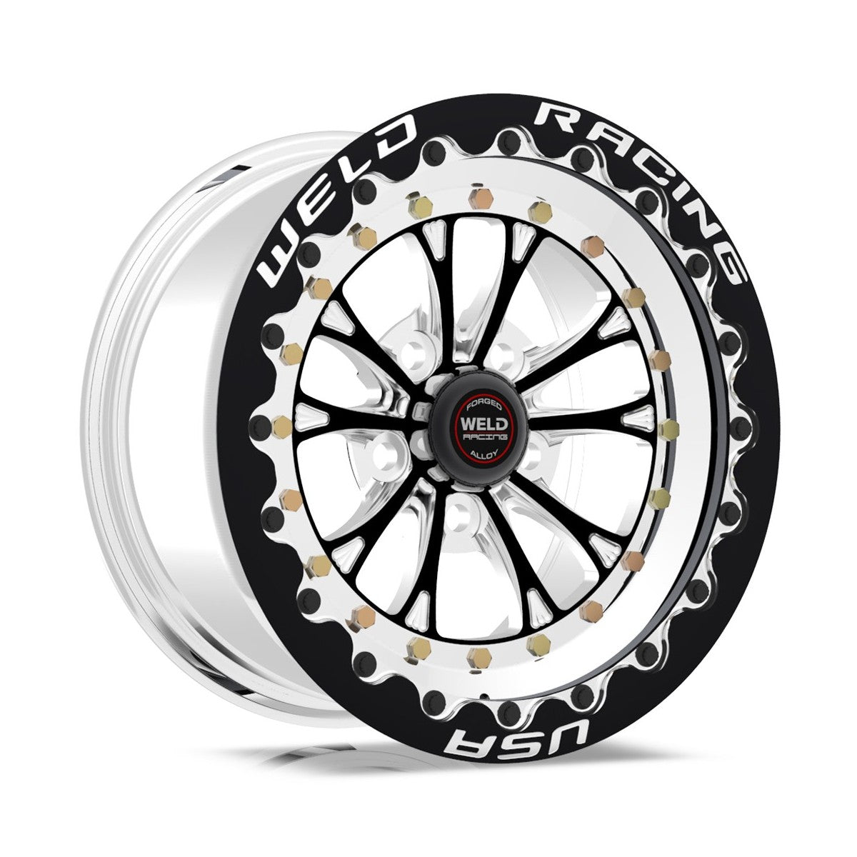 Weld 794P510214G Vitesse Beadlock Wheel 15x10 5x4.5 ET51 BS7.5 Polished Center - Polished Shell