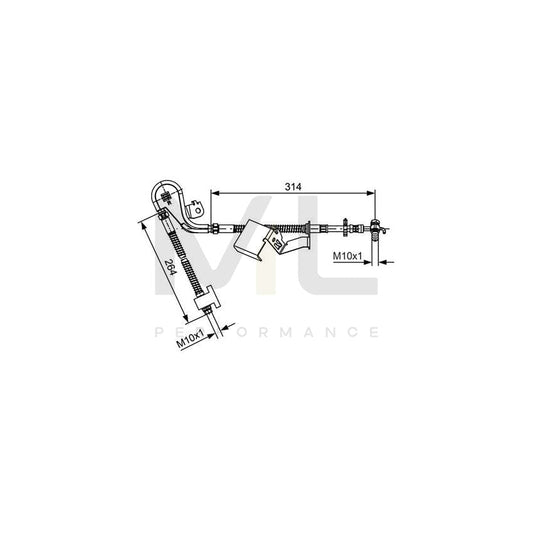 BOSCH 1 987 481 469 Brake Hose for PEUGEOT 407 504mm, M10x1 | ML Performance Car Parts