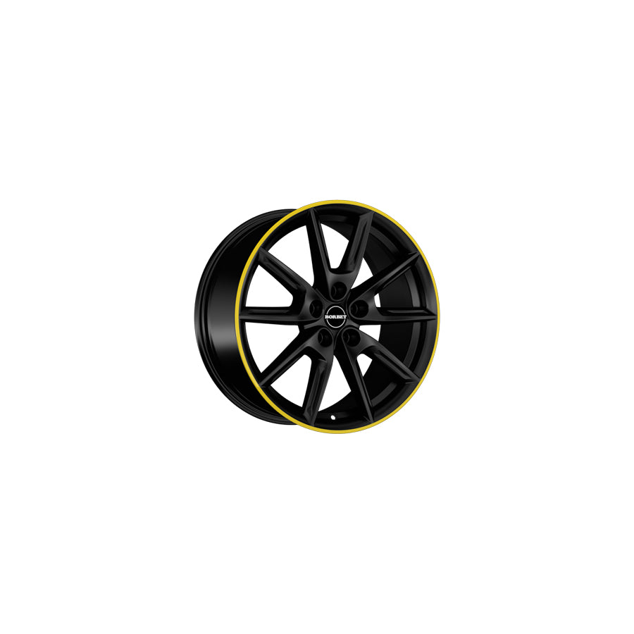 Borbet LX18 8x18 ET44 LX18 80844112557,1BMRY Black Matt Rim Yellow Wheel | ML Performance UK Car Parts