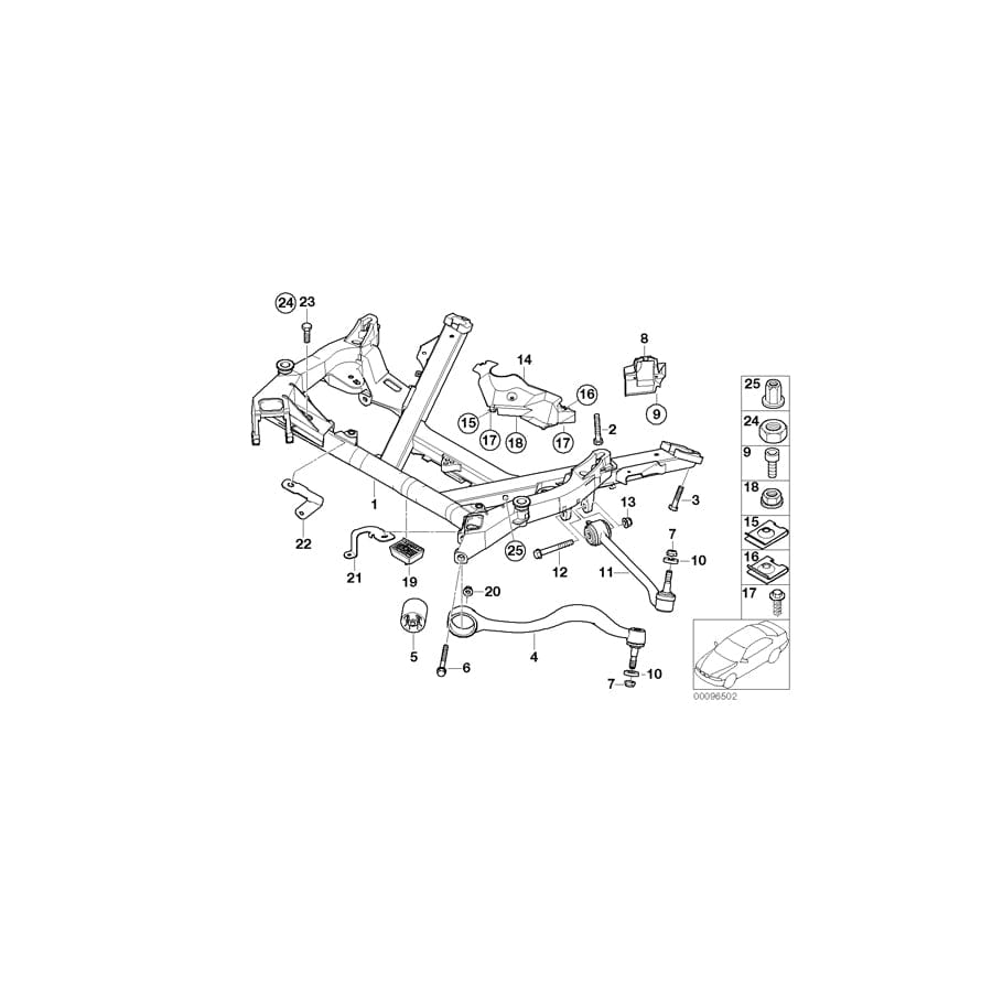 Genuine BMW 31106755072 E39 Front Axle Support (Inc. 528i, 520i & 525td) | ML Performance UK Car Parts