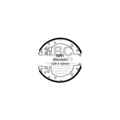 EBC 5261 Mitsubishi Rear Brake Shoes (Inc. Celeste, Galant, Lancer, Sigma) 1 | ML Performance UK Car Parts