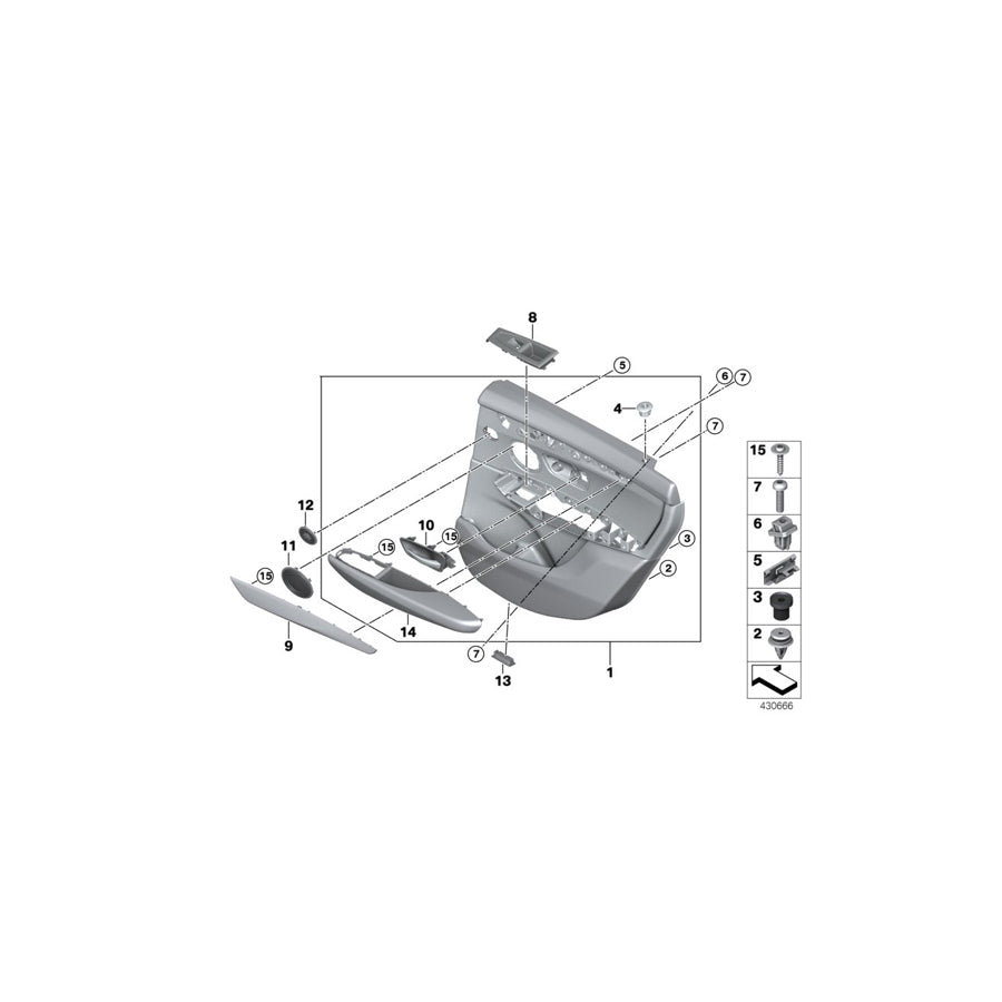 Genuine BMW 51427405042 F45 F45 Door Trim Panel, Rear, Right SCHWARZ (Inc. 225iX, 225i & 214d) | ML Performance UK