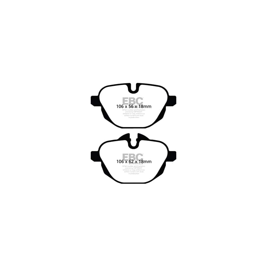 EBC PDKR1021 BMW Ultimax Rear Brake Pad & Plain Disc Kit - TRW Caliper 2 | ML Performance UK Car Parts