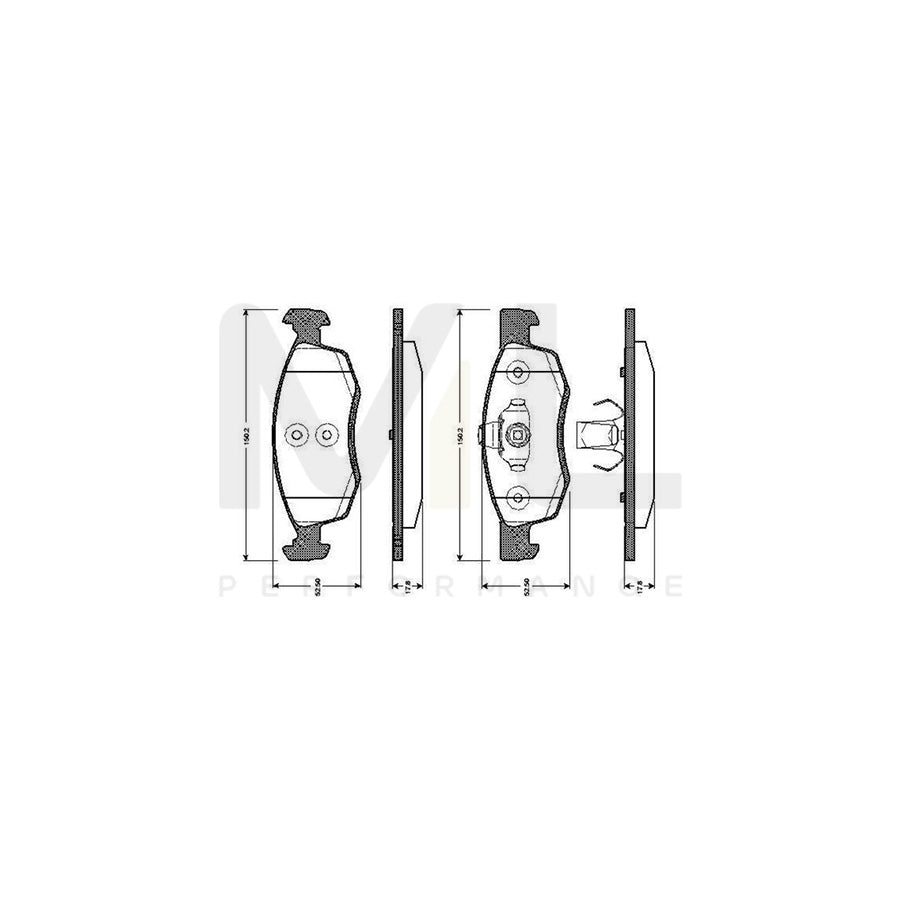 Bosch 0986Tb3038 Brake Pad Set Excl. Wear Warning Contact  | ML Performance Car Parts