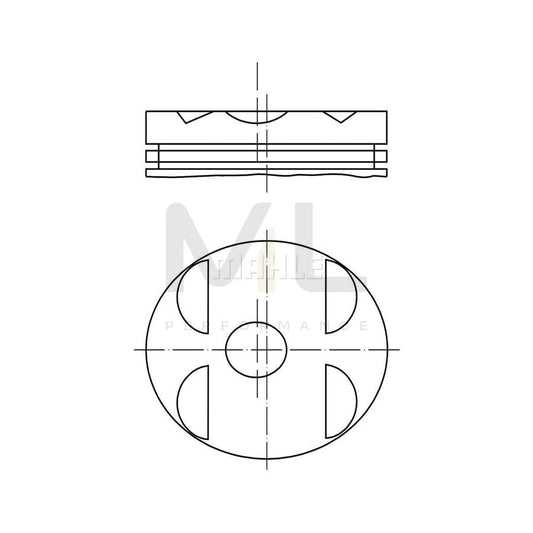 MAHLE ORIGINAL 001 04 11 Piston 89,5 mm, with cooling duct, with piston ring carrier | ML Performance Car Parts