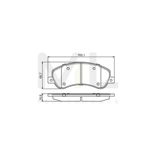 Bosch 0986495436 Brake Pad Set With Acoustic Wear Warning, With Anti-Squeak Plate, With Mounting Manual BP2068 | ML Performance Car Parts