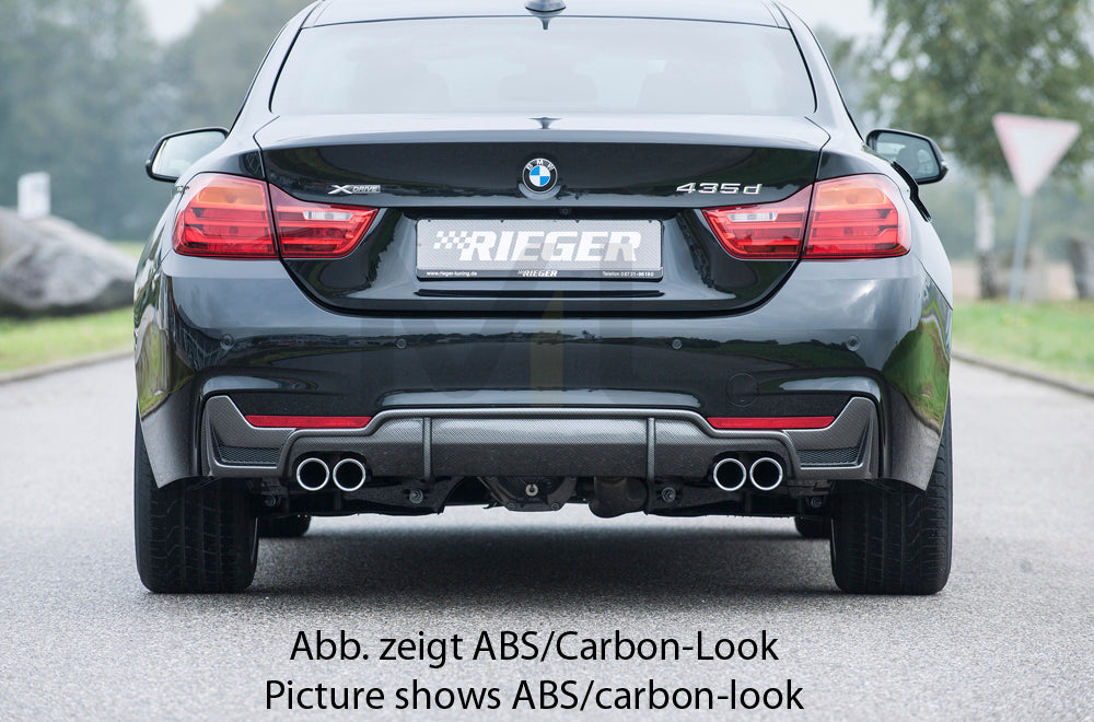 Rieger 00053490 BMW 4 Series F32 F33 F36 Rear Diffuser - Carbon Look 3 | ML Performance UK Car Parts