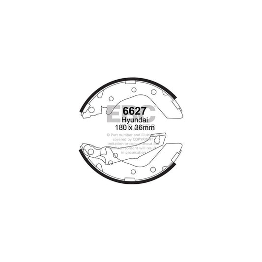 EBC 6627 Hyundai Accent Rear Brake Shoes 1 | ML Performance UK Car Parts