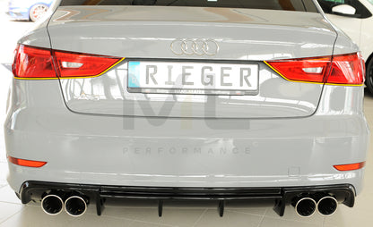 Rieger 00088158 Audi 8V A3 Rear Diffuser 5 | ML Performance UK Car Parts