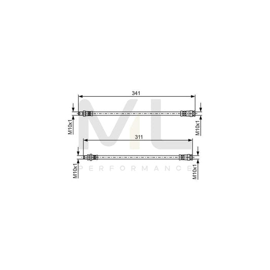 BOSCH 1 987 481 525 Brake Hose for SMART FORTWO 595mm | ML Performance Car Parts