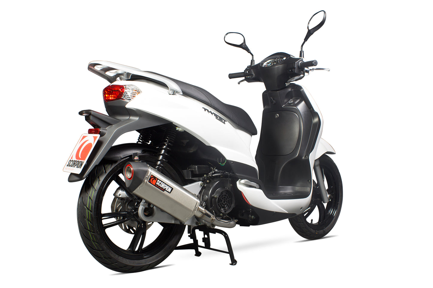 Scorpion RPG104SEO Peugeot Tweet 125 Serket Parallel Full System - Brushed Stainless Steel Sleeve | ML Performance UK UK