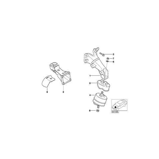 Genuine BMW 11811141736 E36 Rubber Mounting Right (Inc. 323i, 328i & 320i) | ML Performance UK Car Parts