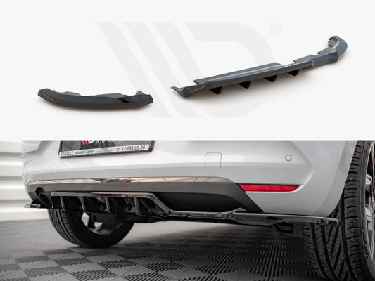 Maxton Design RE-CL-5-RSD1T+RD1T Central Rear Splitter (vertical Bars) Renault Clio MK5 (2019-) | ML Performance UK Car Parts